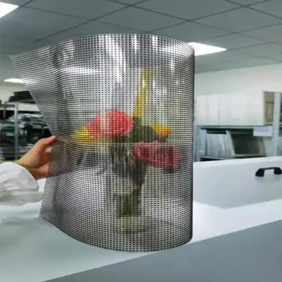 China High Transparency 85% Indoor Glass Curtain Wall LED Display Film 5000nits Brightness Ultra-Thin 3.9mm Design Custom Size for sale