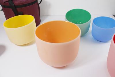 China Clear D Sacral Chakra Rose Fusion Quartz Crystal Singing Bowl 7 for sale