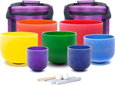 China Frosted Color Quartz Singing Bowls for Sound Healing factory sell directly for sale