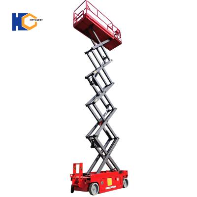 China Hotels 4-16m self-propelled off-road electric scissor lift powered electric hydraulic scissor lift for sale