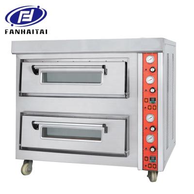 China Wholesale Price Commercial Bakery Catering Equipment Baking Double Deck Gas Pizza Oven for sale