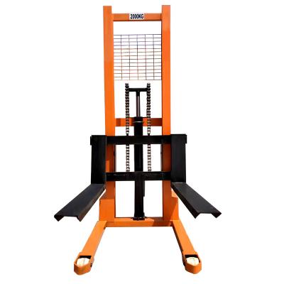 China Building Material Shops 2 Ton Hand Manual Pallet Stacker Hydraulic Pallet Stacker Forklift 1.6m Lift for sale
