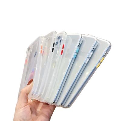 China TPU Applicable To iPhone12 Pro New 7 Colors Skin-friendly Max Phone Case With Contrast Color Button for sale