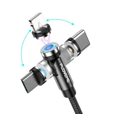 China Mobile Phone Cable 540 Magnetic Fill Degree Adjustable Integrated Three In One Magnetic Data Cable for sale