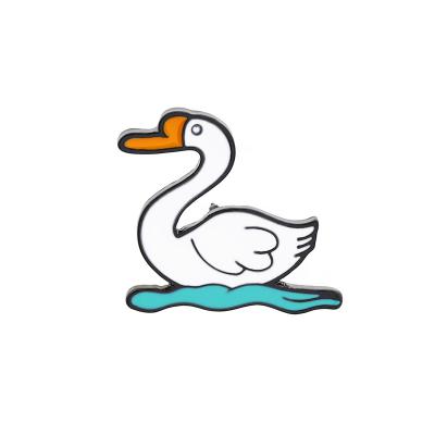 China Christmas Custom Your Own Design Apparel Enamel Pin Badge Swan Brooch Pins For Women for sale