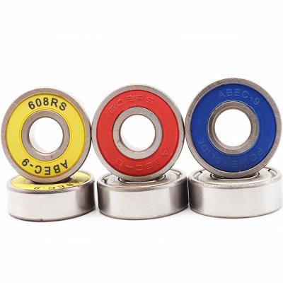 China Manufacturers High Speed Spot ABEC-9 Low Noise Professional Skateboard Bearing Mute Wheel Skate 608 RS Skateboard High Speed Twisted Bearings for sale