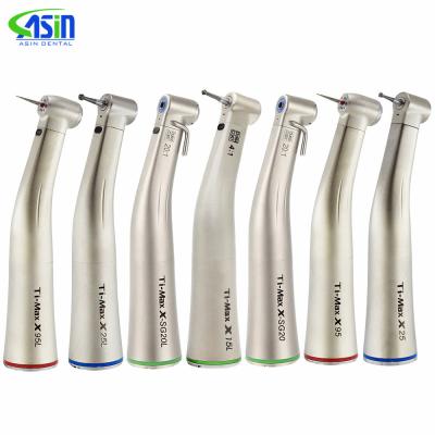 China Metal Contra Angle X95L/X25L Style Handpiece Dental Straight Fiber Optic Contra Angle Low Speed Handpiece for sale