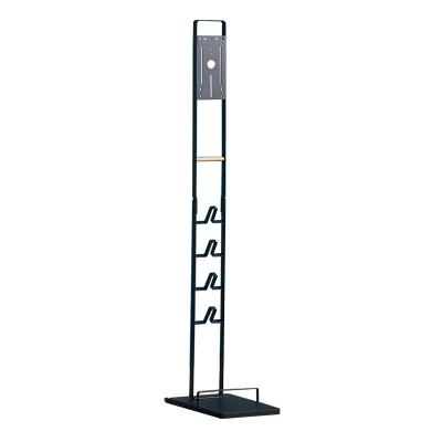 China New Design Ladder Style Metal Iron Vacuum Cleaner Workable Storage Rack With Wheels for sale