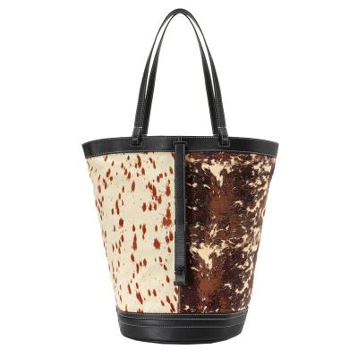 China Others 2022 new fashion splicing style leisure PU leather bag women bucket bag with large capacity in daily life for sale