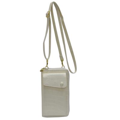 China RFID Hot Sale Females Wallet crossbody Women Wallet with front Cell Phone and crocodile PU Fashion wallet for daily life for sale