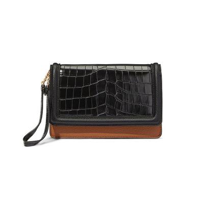 China Anti-Theft 2022 New Fashion Crocodile Card Holder Wallet with Wristlet for women gift or daily life for sale