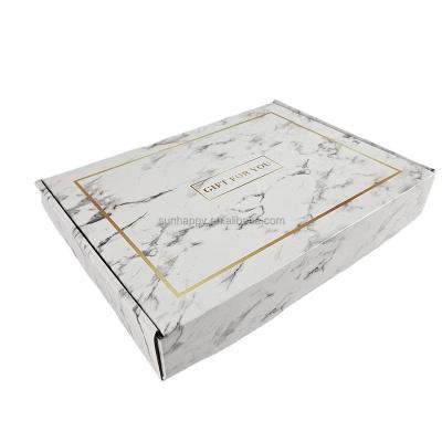China Recyclable In Stock Marbling Color Aircraft Corrugated Box Stain Packaging Box For Clothing Underwear Boxes for sale