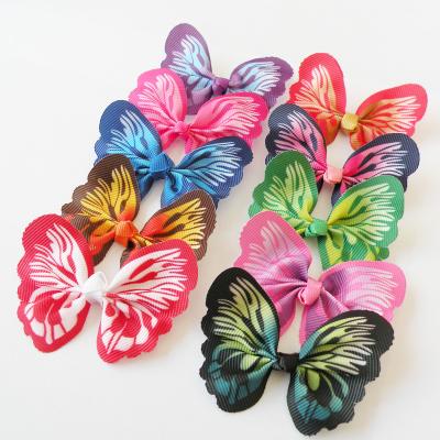China Stocked Dog Cat Hair Bows Butterfly for Puppy Small Dog Yorkshire Christmas Grooming Bows Pet Dog Hair Accessories for sale