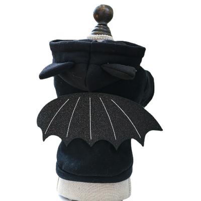 China Stocked Dog Cat Clothing Wholesale Halloween Series Black Bat Sweater Hoodie for Pet for sale