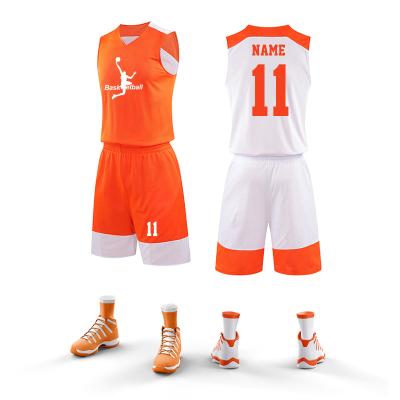 China 2022 hot sale double-sided basketball uniform custom number double-sided basketball uniform antibacterial for sale