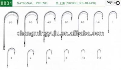 China High Carbon Steel Round Hook 8831 High Carbon Steel Fishhook for sale