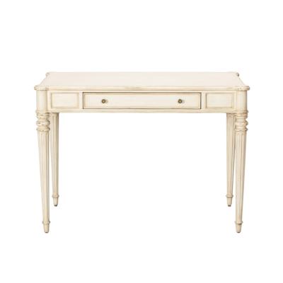 China Rustic Simple American Solid Wood French Mediterranean Retro White Computer Desk Villa Designer Furniture for sale