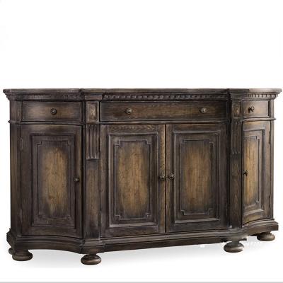 China American Rural Classic Design Console Cabinet Porch Solid Wood Cabinet Retro Rustic Dining Side Cabinet Entrance Decoration French CABI for sale
