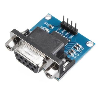 China 5.5V MAX3232 MAX232 Modulo RS232 para TTL Conversor de porta serial DB9 Conector à venda