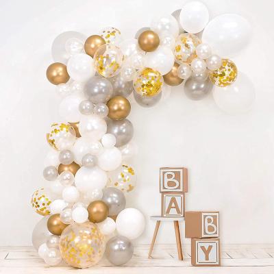China Customized DIY white gold balloon arch kit OH BABY paper box decoration for baby shower birthday party and for sale