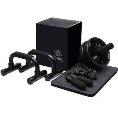 China AB wheel with knee pad Gym push up Bar and jump rope Set Portable Equipment for Home Exercise gym tool for sale