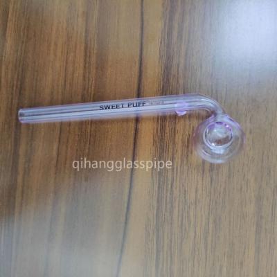 China wholesale purple sweet puff glass pipe oil burner water pipe 12/14/15/16 cm for somking for sale