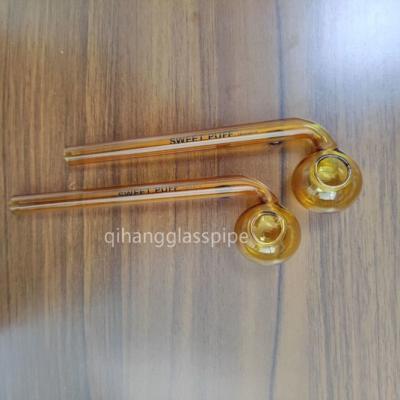 China wholesale sweet puff glass pipe oil burner water pipe 12/14/15/16 cm for somking pipe for sale