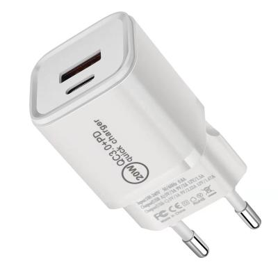 China 20W High Speed Fast Charging Wholesale 20W USB Type C Charger Adapter For Type-C Fast EU USA Phone Charging Power Plug for sale