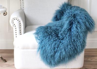 China La decoración mongol del hogar de la manta de la zalea modifica colores azules de la piel para requisitos particulares del cuero auténtico del diseño diversos en venta