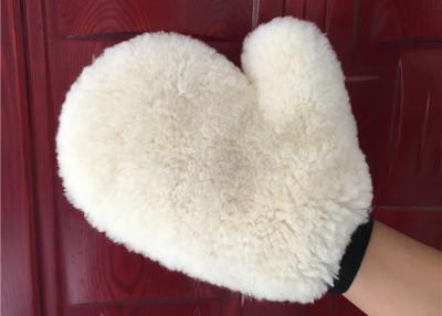 China Auto Detailing Real Car Cleaning Gloves , Ultra Soft Wool Car Wash Mitt for sale