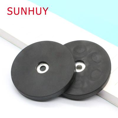 China Strong Magnets 1/4-20 Industrial Rubber Coated Magnet Sous Vide Magnets Neodymium Round Rubber Coated Magnet for sale