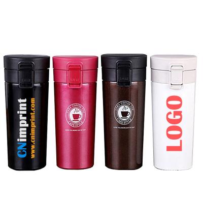 China Viable Custom Logo 12oz Coffee Mug Stainless Steel Tumbler Metal Insulated Hot Coffee Mug With Lid for sale