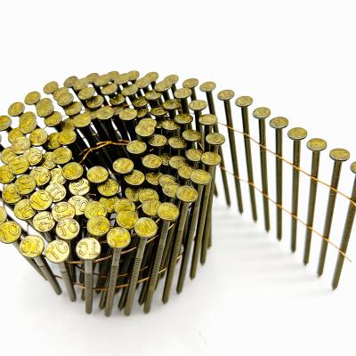 China Flat Diamond Point No Point Coil Nail For Woodwork 15 degree EPAL Ring Pallet Coil Nails for sale