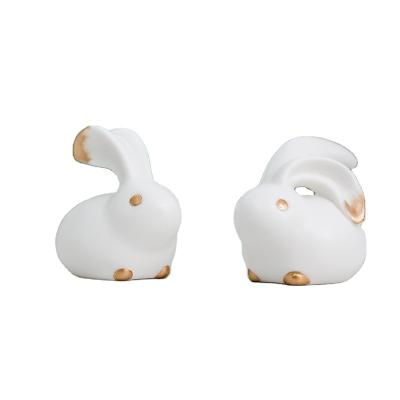 China Modern Europe the other small Scandinavian white rabbit decor ornament in figurine home ceramic animal statue sculpture accessories for sale