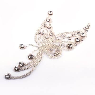 China Flatback Embroidery Butterfly Bead Work Design Applique for Dresses and Late Night for sale