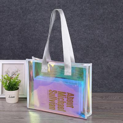 China Transparent PVC Portable Hot High Quality Symphony Sale Gift Tote Bag Plastic Jelly Bag Custom Shopping Bag for sale