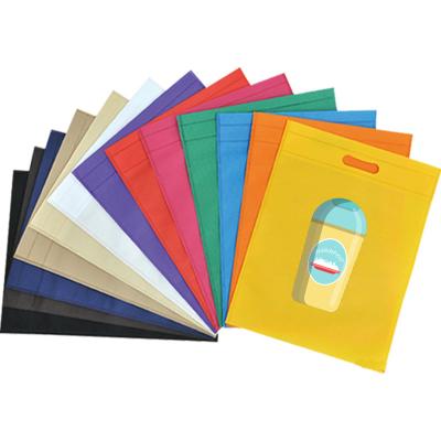 China Factory Wholesale Dustproof Logo Print Handled Style Custom Made And Eco Friendly Non Woven Promotional Die Cut Handle D Fair Cut Bag for sale
