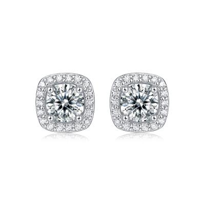 China Environmentally Friendly Diamond Moissanite Sterling Silver Stud Earrings Moissanite Earrings Moissanite Earrings for sale