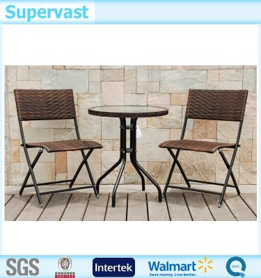 China Promotional Outdoor Resin Wicker Round Table / Patio Furniture Bistro Sets for sale