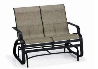 Chine Double Seat pliant l'acier inoxydable de banc de planeur de patio de bride de meubles de patio à vendre