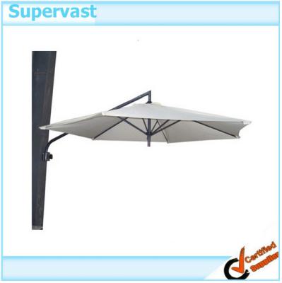 China Folding Wall Mounted 9Ft Offset Patio Umbrella , Outdoor Wall Telescopic Umbrella for sale