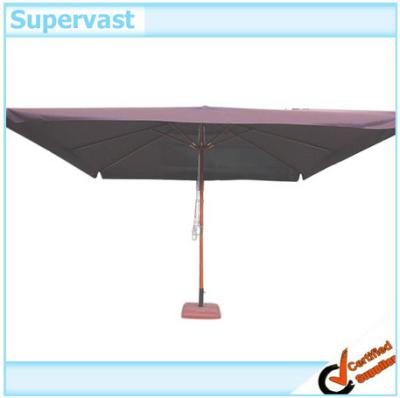 China Large Outdoor Sunshine Wooden Windproof Patio Umbrella For Sunshade for sale