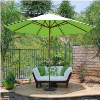 China 12FT 3' Wood Double Pulley Wood Patio Umbrella , Patio Market Umbrella for sale