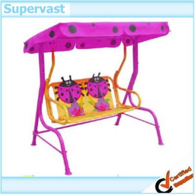 China Kids Patio Swing Set Steel Patio Furniture Swing Ladybird For Children for sale