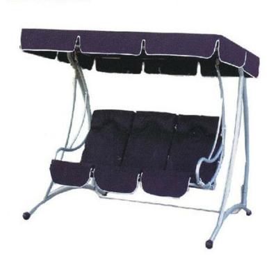 China Adult Outdoor Swing With Cushion Steel Frame 3 Person Garden Canopy Swing for sale