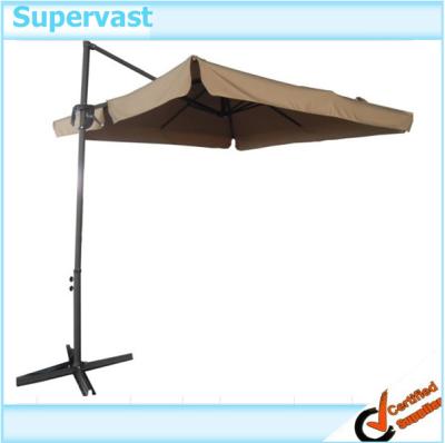 China Garden Steel Patio Furniture , 2.6M Parasol Square Hanging Umbrella with Flap for sale