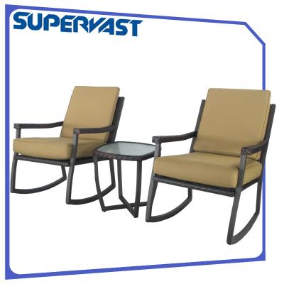 China Rocking Chair 3pc Rattan Garden Furniture Sets Comfort To Your Porch for sale