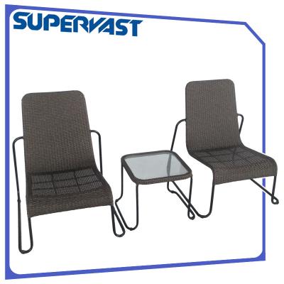 China 3pc Rattan Wicker Outdoor Furniture Chat Set Stackable All weather for sale