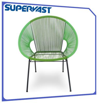 China Metal Frame Resin Wicker Patio Furniture , Circular Rattan Weaving Outdoor Egg Chair for sale