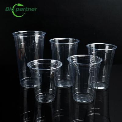 Chine Degradable PLA Cups Biopartner Disposable Milkshake Yogurt Boba Bubble Tea Plastic Cup à vendre